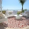 Homeroots 8' Red And Ivory Round Damask Washable Indoor Outdoor Area Rug 595189 - alternate 5