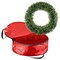 Pure Garden Front Door Wreath and Storage Bag 19.5 in Artificial Boxwood Wreath and Red Zippered Tote 50-150BR - alternate 6