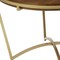 Homeroots 46" Brown And Gold Solid Wood And Metal Trestle Base Round Top Dining Table 602330 - alternate 4