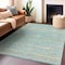 Homeroots 10' X 14' Teal Blue Striped Washable Indoor Outdoor Area Rug 607985 - alternate 5