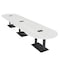 Skutchi Designs Racetrack Conference Table With Power, 48 in W, 216 in L, White HAR-RAC-48X216-DOU.BK-WA7976-EBLK - alternate 1