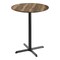 Flash Furniture Commercial 36" Natural HPL Tabletop with Black Bar Height X Base ST-RD36-NAT-T3030B-GG - alternate 1