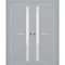 Sartodoors Sliding French Double Pocket Doors with Frosted Glass Grey 36x84 (2* 18x84) Solid Core VEREGIO7288DP-GRE-3684 - alternate 1