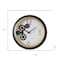 Homeroots 16" Black Gold And White Faux Leather And Iron Analog Exposed Gear Round Wall Clock 485977 - alternate 4