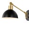 Jonathan Y Lisa 18" Swing Arm 1-Light Modern Midcentury Iron USB Charging Port LED Sconce, Black/Brass Gold JYL1301B - alternate 7