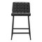 Homeroots Set of Two 26" Black Faux Leather and Steel Counter Height Bar Chairs, 2PK 555731 - alternate 5