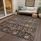 Homeroots 3' X 5' Black Red And Gold Floral Washable Indoor Outdoor Area Rug 604635 - alternate 4