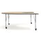Flash Furniture Commercial Adjustable Height Horseshoe Activity Table - Locking Casters-LT NAT XU-A6066-HRSE-LTNAT-T-P-CAS-GG - alternate 6
