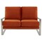 Leisuremod Jefferson Contemporary Velvet Loveseat with Silver Frame, Orange JAS53OR - alternate 4