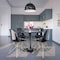 Leisuremod Bristol 5-Piece Modern Dining Set: Round MDF Table & 4 Eiffel Plastic Chairs with Chrome Legs, 5PK BTBL-35BL-CR19TBLG4 - alternate 8