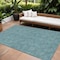 Homeroots 8' X 10' Teal Blue And Ivory Geometric Washable Indoor Outdoor Area Rug 602398 - alternate 1