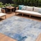Homeroots 9' X 12' Denim Blue Gray And Ivory Abstract Washable Indoor Outdoor Area Rug 618086 - alternate 1
