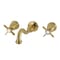 Kingston Brass Two-Handle Wall Mount Tub Faucet, Brushed Brass KS3027BEX - alternate 1