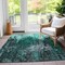 Homeroots 5' X 8' Teal Blue Aqua And Gray Abstract Washable Indoor Outdoor Area Rug 577248 - alternate 7