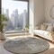 Homeroots 8' Taupe Beige And Ivory Round Abstract Washable Indoor Outdoor Area Rug 577837 - alternate 7