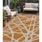Homeroots 5' X 8' Copper And Beige Geometric Washable Indoor Outdoor Area Rug 600433 - alternate 1