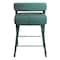 Homeroots 25" Teal Blue Metal and Fabric Low Back Counter Height Bar Chair 558309 - alternate 6