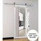 Sartodoors Sturdy Barn Door Clear Tempered Glass, Lucia 2166 White Silk, 6.6FT Silver Rail Hangers Heavy Hard LUCIA2166BD-S-WS-32 - alternate 6