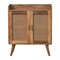 Homeroots 35in Brown Distressed Solid Wood Inlaid Rattan Accent Cabinet With Two Doors 654286 - alternate 1