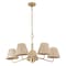Jonathan Y Libby 30" 5-Light Modern Coastal Sleek Woven Rattan/Iron LED Chandelier, Gold Painting/Light Brown JYL1611A - alternate 4