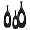 Uniquewise Set of 3 Frosted Black Fiberglass Tall Floor Vase - Decorative Vase for Modern Home Decor QI004676.3 - alternate 6