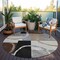 Homeroots 8' Pewter Gray And Black Round Geometric Washable Indoor Outdoor Area Rug 612589 - alternate 4