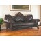 Homeroots 93" Dark Brown Faux Leather Sofa And Toss Pillows 491030 - alternate 4