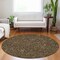 Homeroots 8' Chocolate Red And Green Round Floral Washable Indoor Outdoor Area Rug 604585 - alternate 5