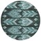 Homeroots 8' Teal Blue Aqua And Charcoal Round Southwestern Washable Indoor Outdoor Area Rug 587832 - alternate 6