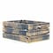 Homeroots 12" Organic Charcoal and Natural Distressed Wood Stacking Milk Crate 471947 - alternate 1