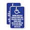 Signmission Parking with D.M.V Disabled Permit Only Violators Subje, 12'' X 18'', Heavy Gauge Aluminum, 2PK A-1218-2PACK-23342 - alternate 1