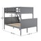 Flash Furniture Dallas Bunk Bed Twin Over Full, Convertible Slatted Solid Wood Bunk Bed Frame w/Ladder, Gray MG-0900-31-TFB-GY-GG - alternate 8