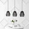 Jonathan Y Ibiza Island 30" 3-Light Woven Rope/Metal Bohemian Coastal LED Linear Pendant, Black JYL1124B - alternate 8