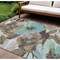 Homeroots 8' X 10' Khaki And Taupe Floral Washable Indoor Outdoor Area Rug 611007 - alternate 1