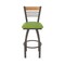 Holland Bar Stool Co Eleanor 30in Swivel Bar Stool with Bronze Finish, Medium Back and Canter Kiwi Green Seat 880 - alternate 6