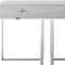 Homeroots 47" Light Gray and Silver Wood and Stainless Steel Sled Console Table With Two Drawers 543863 - alternate 5