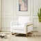 Leisuremod Lincoln Boucle Fabric Armchair with Gold Stainless Steel Frame & Removable Back Cushion, White LA31-B-W - alternate 5