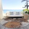 Homeroots 8' Coffee Copper And Beige Round Abstract Washable Indoor Outdoor Area Rug 605833 - alternate 5