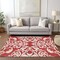 Homeroots 3' X 5' Red And Ivory Damask Washable Indoor Outdoor Area Rug 614455 - alternate 7