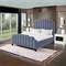 Homeroots Sky Blue Solid Wood King Tufted Upholstered Velvet Bed with Nailhead Trim 544917 - alternate 6