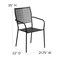 Flash Furniture Black Steel Patio Arm Chair with Square Back, PK5 5-CO-2-BK-GG - alternate 4