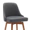 Armen Living Sicily 30in Swivel Walnut Wood Bar Stool in Gray Faux Leather LCSIBAWAGRY30 - alternate 5