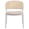 Leisuremod Ervilla Dining Chair with White Powder Coated Steel Legs and Wicker Back, Beige, 2PK ECW-20BG2 - alternate 7