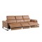 Homeroots 103" Chestnut Top Grain Leather Reclining Metal USB Sofa 720337 - alternate 5