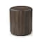 Homeroots 23" Brown Distressed Solid Wood Round Scalloped Drum End Table 565312 - alternate 6