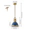 Jonathan Y Homer 10" 1-Light Modern Industrial Metal LED Dome Pendant, Navy/Brass Gold JYL9535G - alternate 5