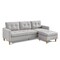 Homeroots 87" Light Gray Polyester Blend Sofa With Ottoman With Natural Legs 544961 - alternate 4