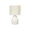 Homeroots 17" Cream Ceramic Geometric Table Lamp With Cream Drum Shade 545875 - alternate 1