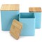 Megachef 3 Piece Square Iron Kitchen Canister Set with Bamboo Lids in Turquoise MG-410 - alternate 5