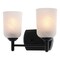 Vaxcel Laurelhurst 2-Light Vanity Light, Matte Black, White Marble Glass, 13.25-In. Wide W0575 - alternate 1